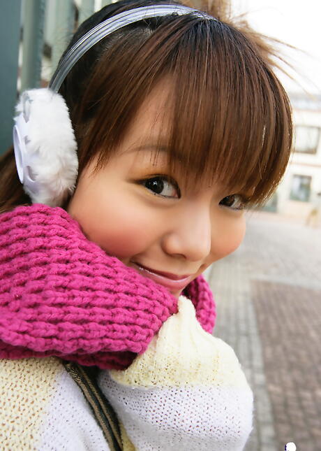 Luscious japanese teen Yume Kimino denudes small tits and hairy twat 