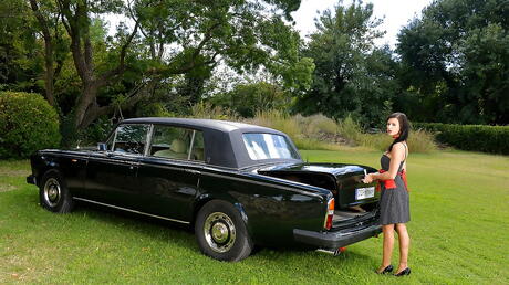 Sultry women Chloe Lacourt and Billie Star licking tight pussies during hot lesbian sex outside